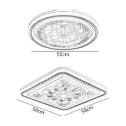Ventilateur de plafond intelligent avec variateur d'intensité lumineuse et décoration