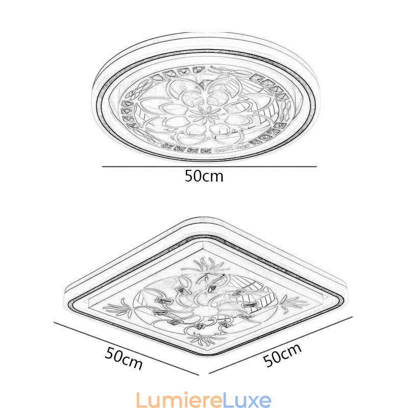 Ventilateur de plafond intelligent avec variateur d'intensité lumineuse et décoration