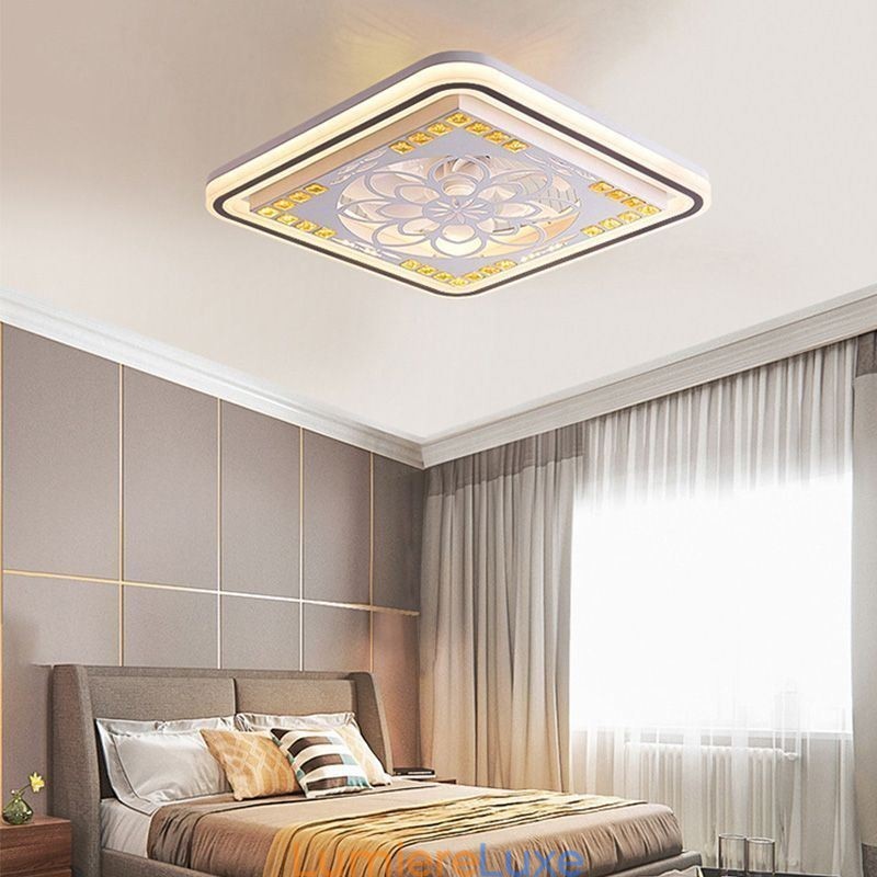 Ventilateur de plafond intelligent avec variateur d'intensité lumineuse et décoration