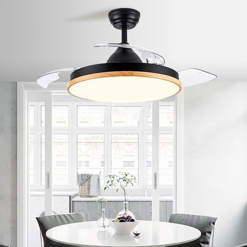Ventilateur de plafond à onduleur moderne avec télécommande et variateur tricolore