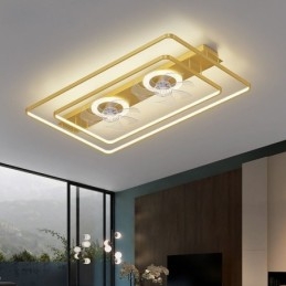 Ventilateur de plafond encastré moderne avec lumières et télécommande
