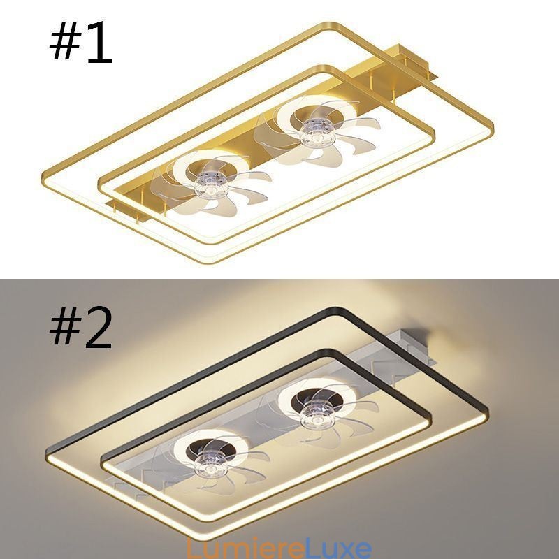 Ventilateur de plafond encastré moderne avec lumières et télécommande