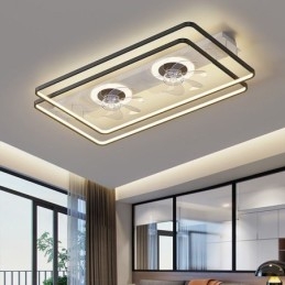 Ventilateur de plafond encastré moderne avec lumières et télécommande