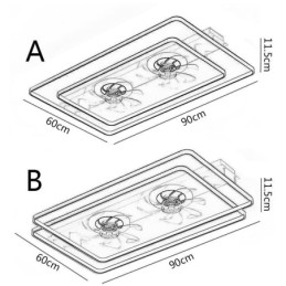 Ventilateur de plafond encastré moderne avec lumières et télécommande