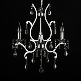 Lustre en cristal à 3 lumières en métal