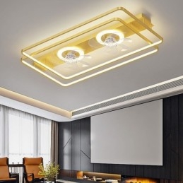 Ventilateur de plafond encastré moderne avec lumières et télécommande