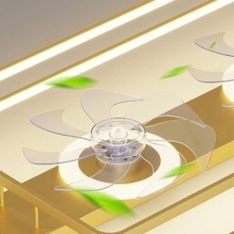 Ventilateur de plafond encastré moderne avec lumières et télécommande