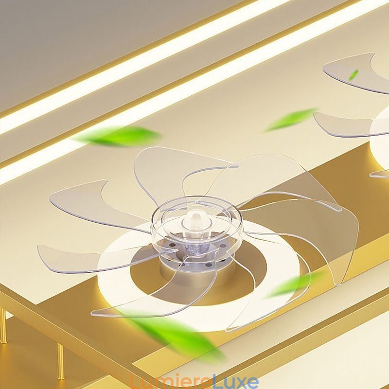 Ventilateur de plafond encastré moderne avec lumières et télécommande