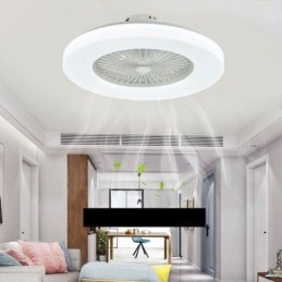Ventilateur de plafond trichromatique à intensité variable, télécommande à 3 vitesses