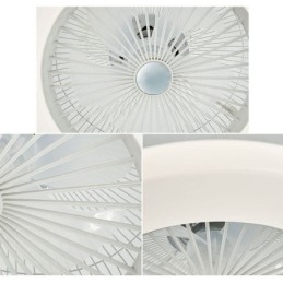 Ventilateur de plafond trichromatique à intensité variable, télécommande à 3 vitesses