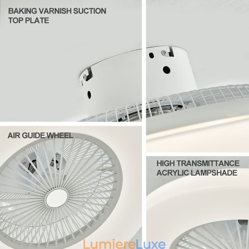 Ventilateur de plafond trichromatique à intensité variable, télécommande à 3 vitesses