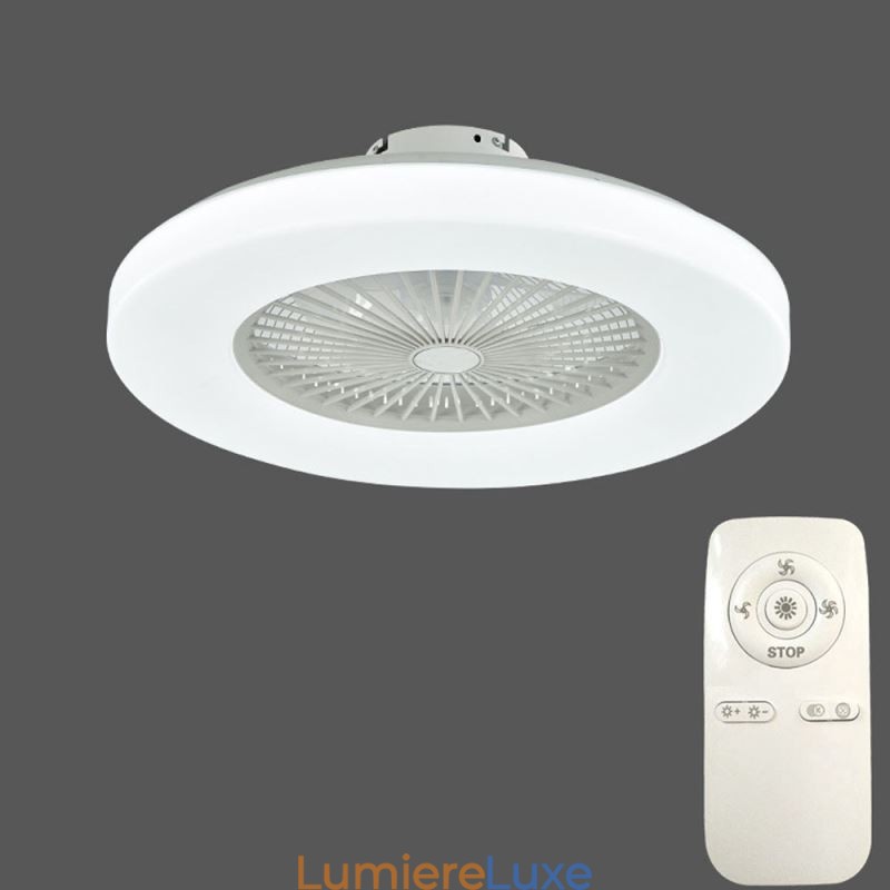 Ventilateur de plafond trichromatique à intensité variable, télécommande à 3 vitesses
