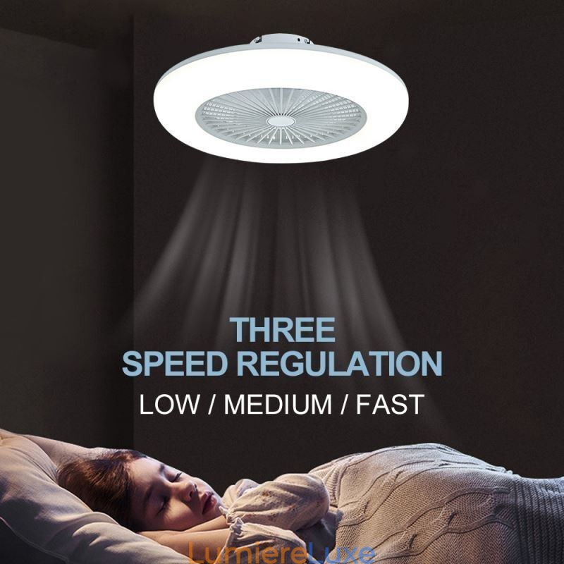 Ventilateur de plafond trichromatique à intensité variable avec télécommande 3 vitesses