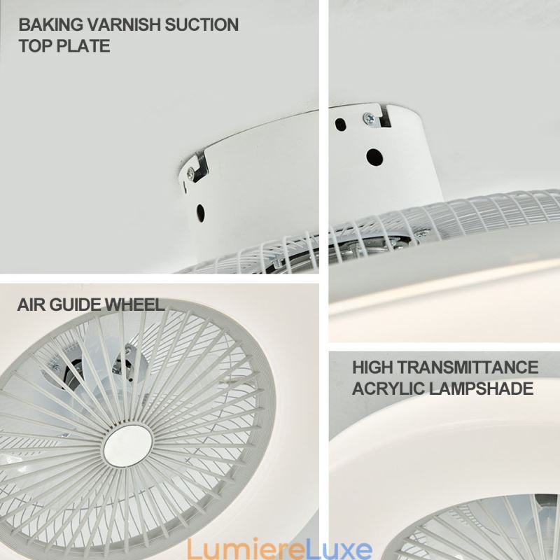 Ventilateur de plafond trichromatique à intensité variable avec télécommande 3 vitesses