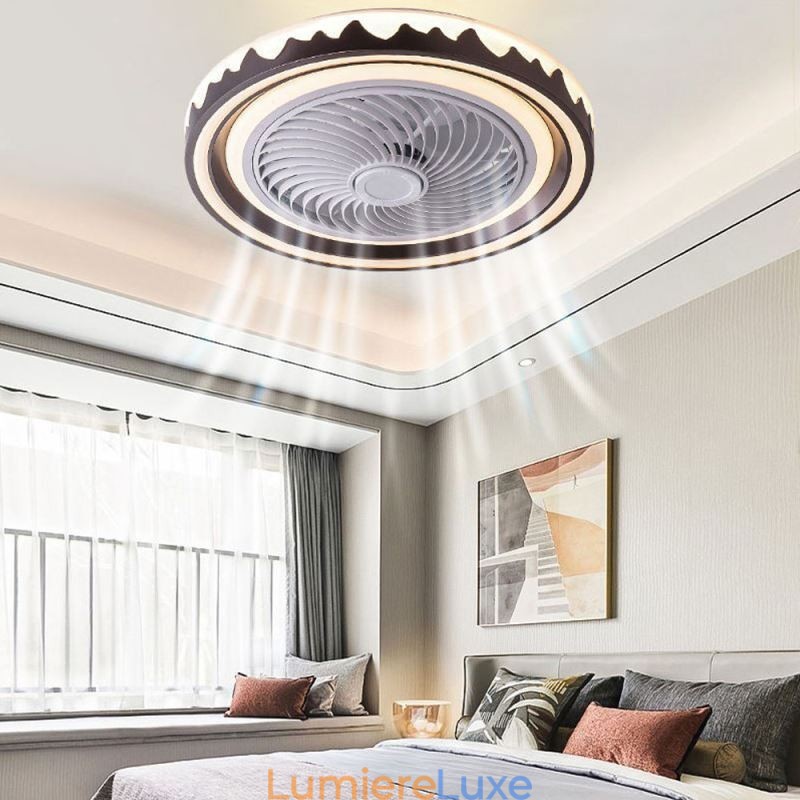 Plafonnier rond à 3 vitesses avec ventilateur et télécommande
