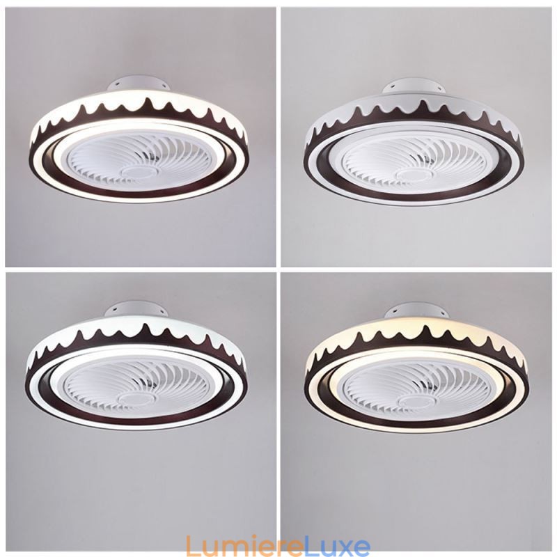 Plafonnier rond à 3 vitesses avec ventilateur et télécommande