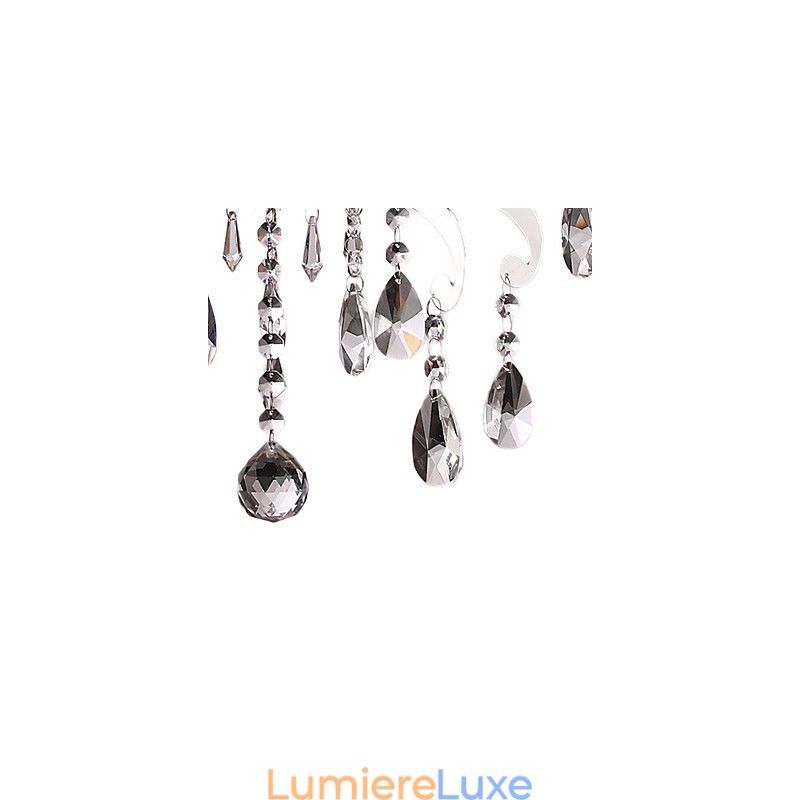 Lustre en cristal à 3 lumières en métal