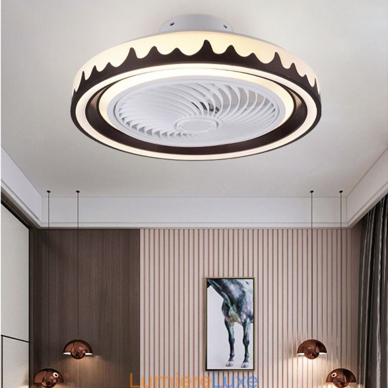 Plafonnier rond à 3 vitesses avec ventilateur et télécommande