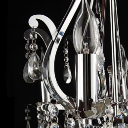 Lustre en cristal à 3 lumières en métal