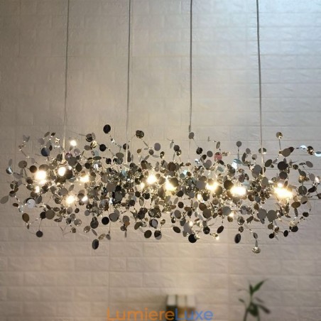 Lustre minimaliste moderne en acier inoxydable Lustre minimaliste moderne en acier inoxydable