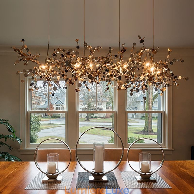 Lustre minimaliste moderne en acier inoxydable