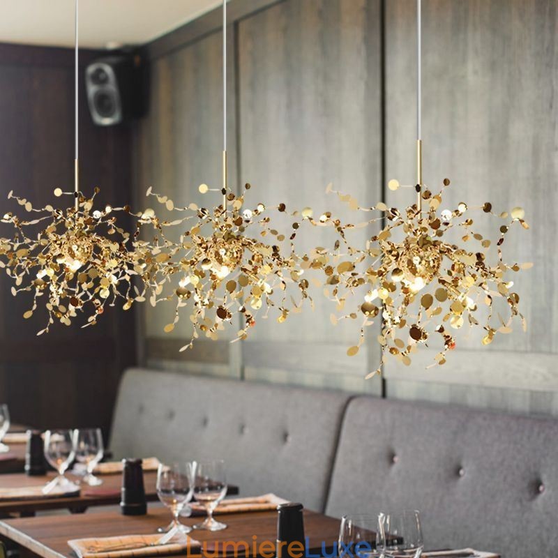 Lustre minimaliste moderne en acier inoxydable