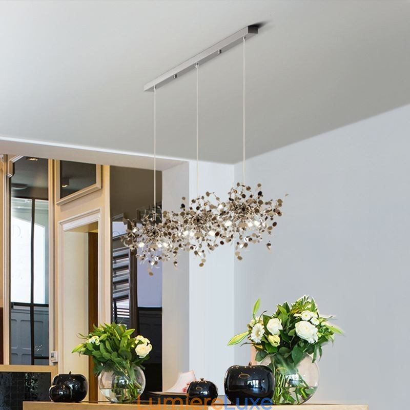 Lustre minimaliste moderne en acier inoxydable
