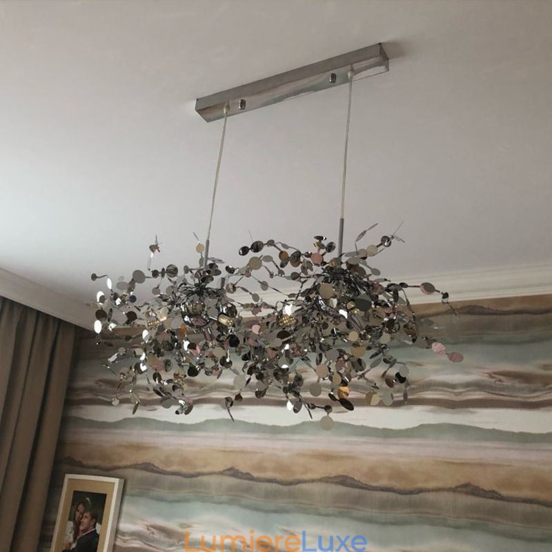Lustre minimaliste moderne en acier inoxydable