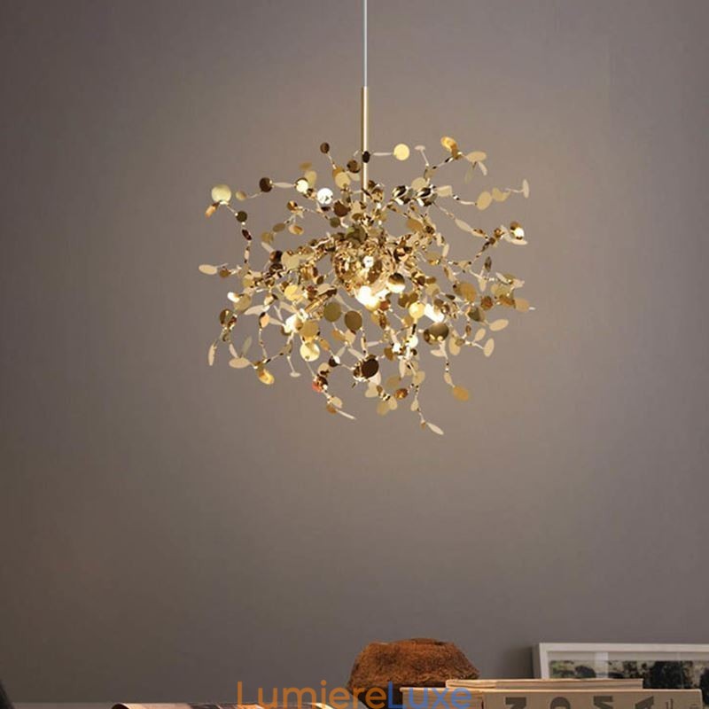 Lustre à 3 lumières en acier inoxydable, luminaire suspendu et plafonnier