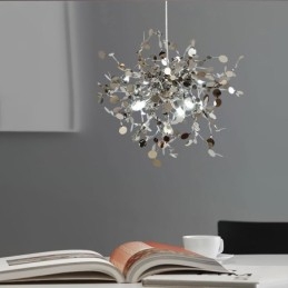 Lustre à 3 lumières en acier inoxydable, luminaire suspendu et plafonnier