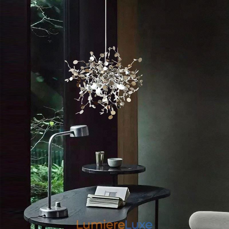 Lustre à 3 lumières en acier inoxydable, luminaire suspendu et plafonnier