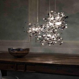 Lustre à paillettes en acier inoxydable, éclairage suspendu pour salle à manger