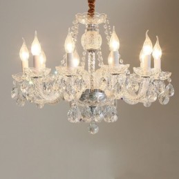 Lustre en cristal transparent, plafonnier décoratif de luxe européen