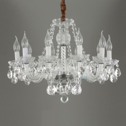 Lustre en cristal transparent, plafonnier décoratif de luxe européen