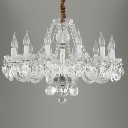 Lustre en cristal transparent, plafonnier décoratif de luxe européen