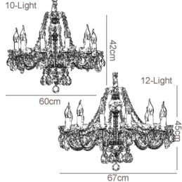Lustre en cristal transparent, corps doré européen, plafonnier décoratif de luxe