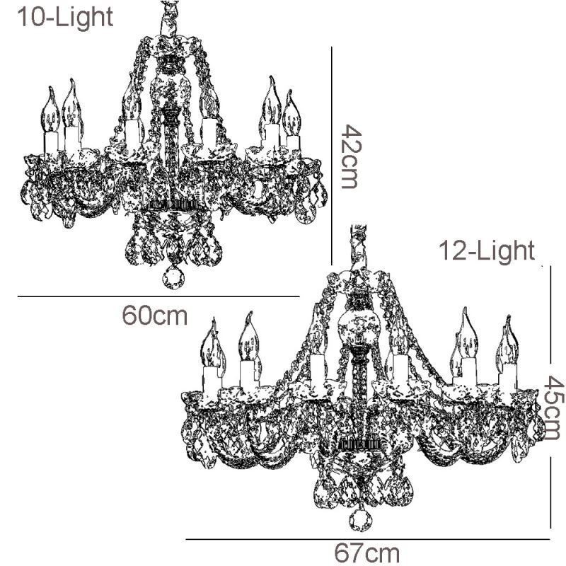 Lustre en cristal transparent, corps doré européen, plafonnier décoratif de luxe