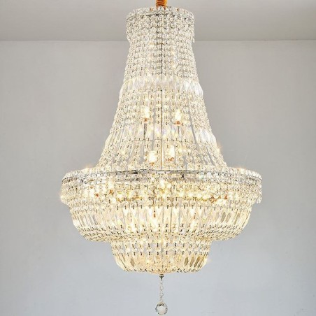 Lustre rétro en cristal de luxe américain avec 18 lumières Lustre rétro en cristal de luxe américain avec 18 lumières