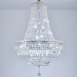 Lustre rétro en cristal de luxe américain avec 18 lumières