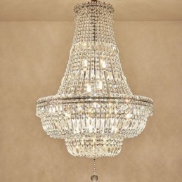 Lustre rétro en cristal de luxe américain avec 18 lumières