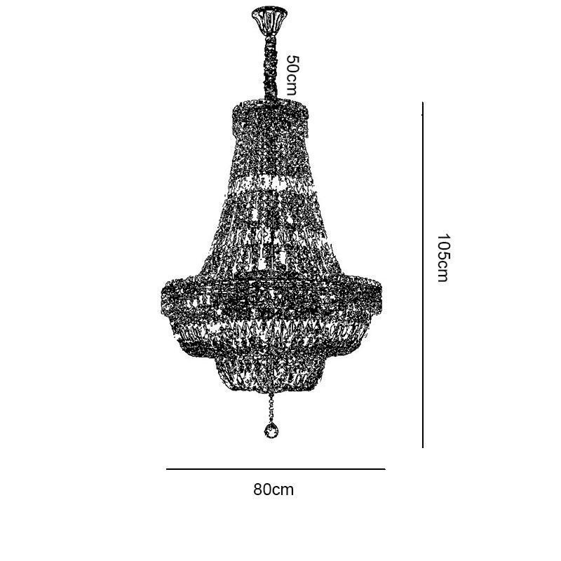 Lustre rétro en cristal de luxe américain avec 18 lumières