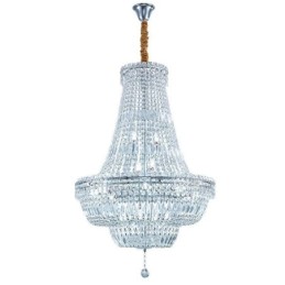 Lustre rétro en cristal de luxe américain avec 18 lumières