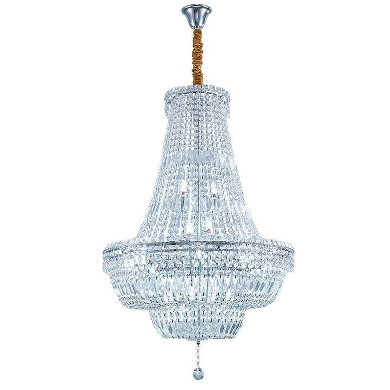Lustre rétro en cristal de luxe américain avec 18 lumières