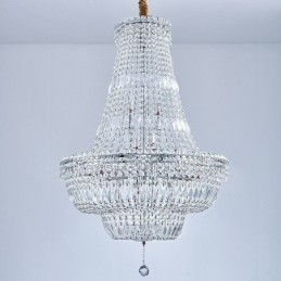 Lustre rétro en cristal de luxe américain avec 18 lumières