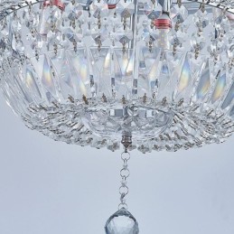 Lustre rétro en cristal de luxe américain avec 18 lumières