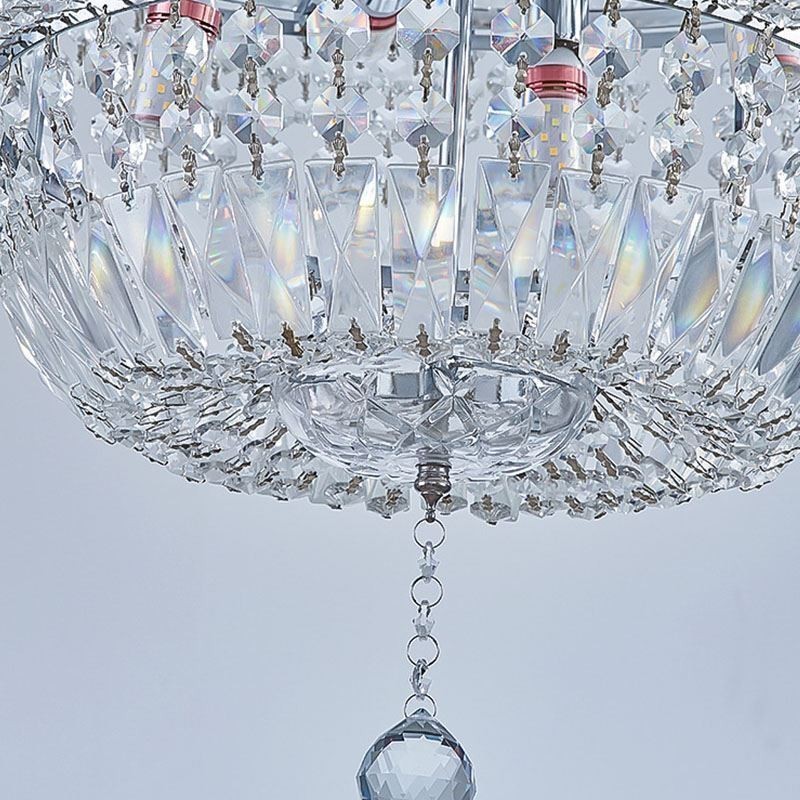 Lustre rétro en cristal de luxe américain avec 18 lumières