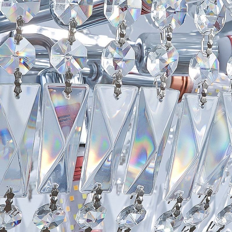 Lustre rétro en cristal de luxe américain avec 18 lumières