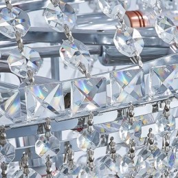 Lustre rétro en cristal de luxe américain avec 18 lumières