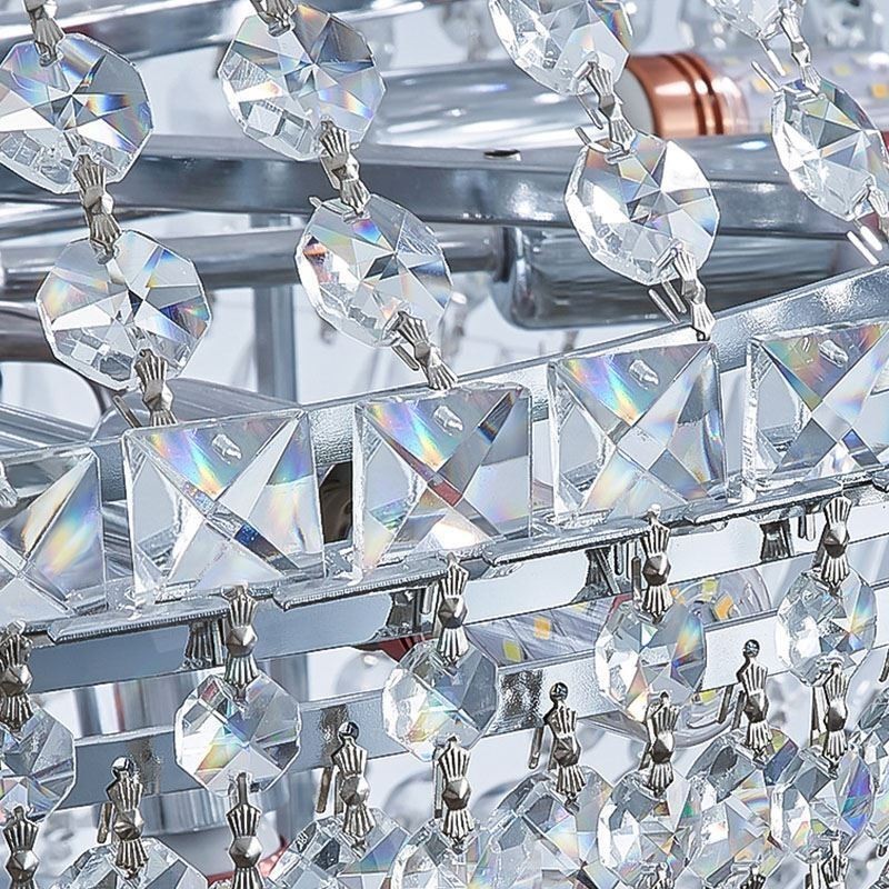 Lustre rétro en cristal de luxe américain avec 18 lumières