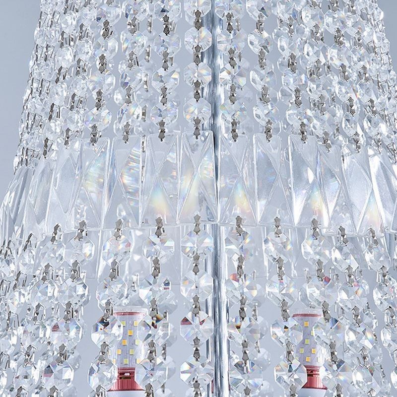 Lustre rétro en cristal de luxe américain avec 18 lumières